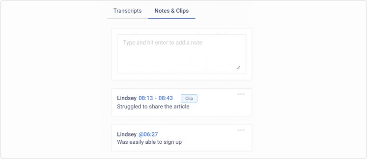 Timestamped notes