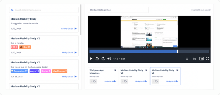 Clips and highlight reels