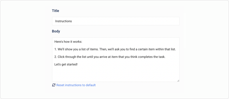 Personalize instructions