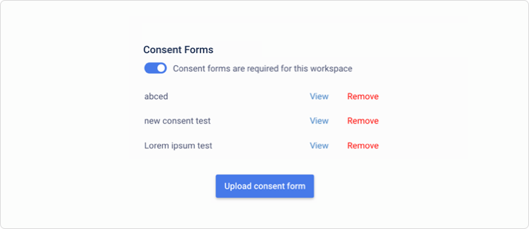 Custom consent forms
