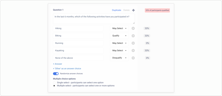 Screener survey