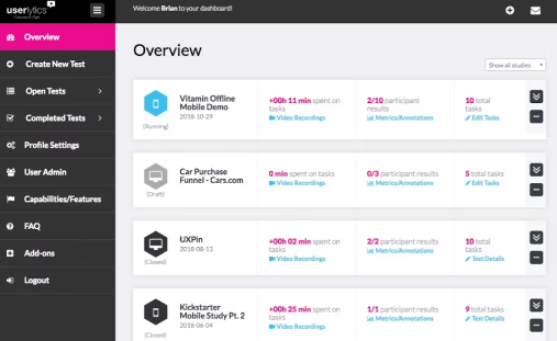 ALT: A screenshot of Userlytics' website.
