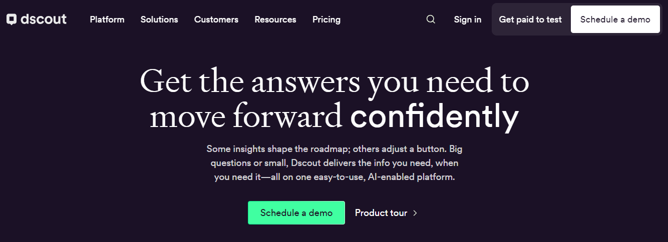 ALT: A screenshot of dscout's website.