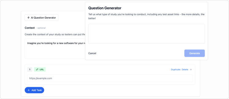 Script generator interface
